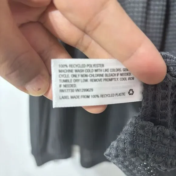 NWT Knox Rose‎ Top Long Sleeve Women's Waffle Knit Peplum  Gray Size XLarge - Picture 8 of 8